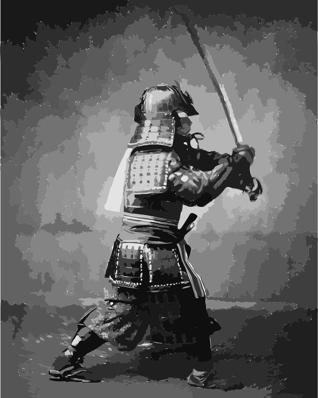 Samurai with sword png transparent