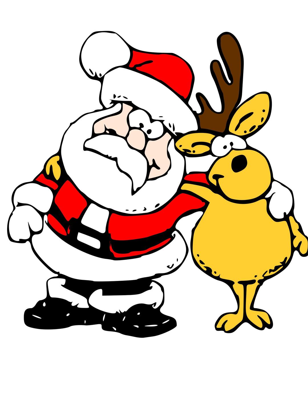 Santa and Reindeer png transparent