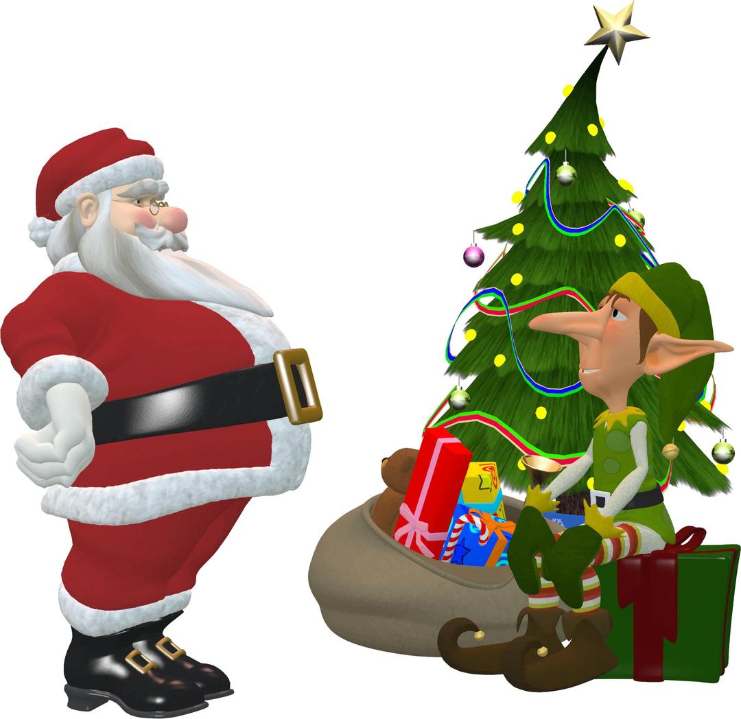 Santa Claus And Elf png transparent