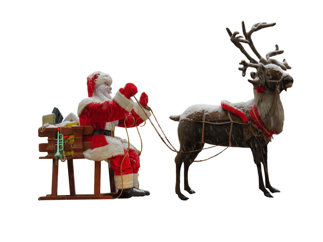 Santa Claus and Reindeer png transparent