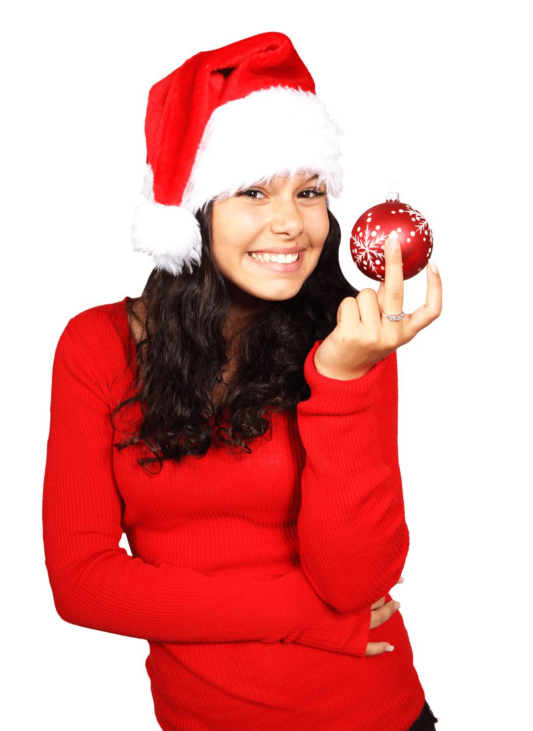 Santa Claus Woman Holding Ball png transparent