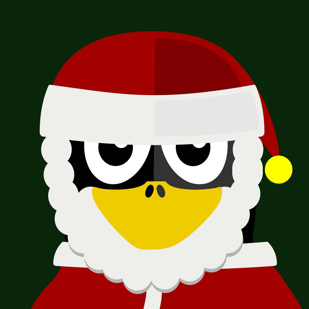 Santa penguin png transparent