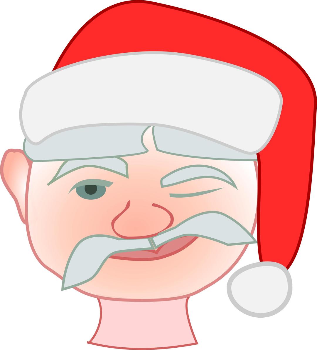 Santa winking png transparent