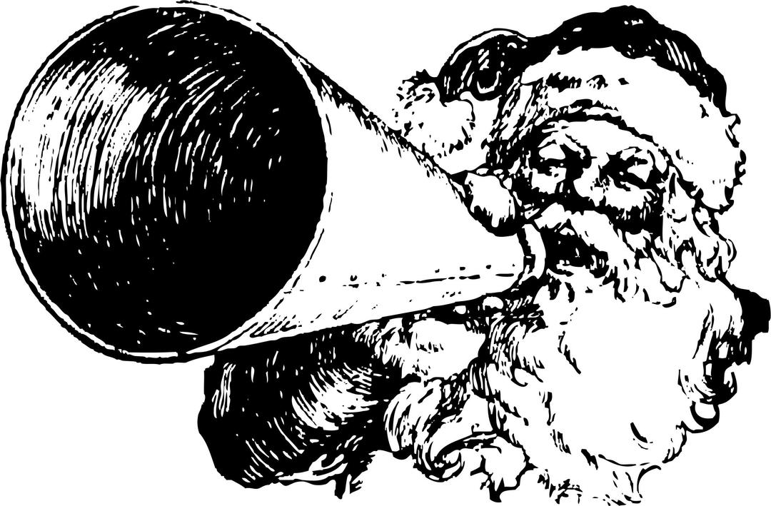 Santa with a megaphone png transparent