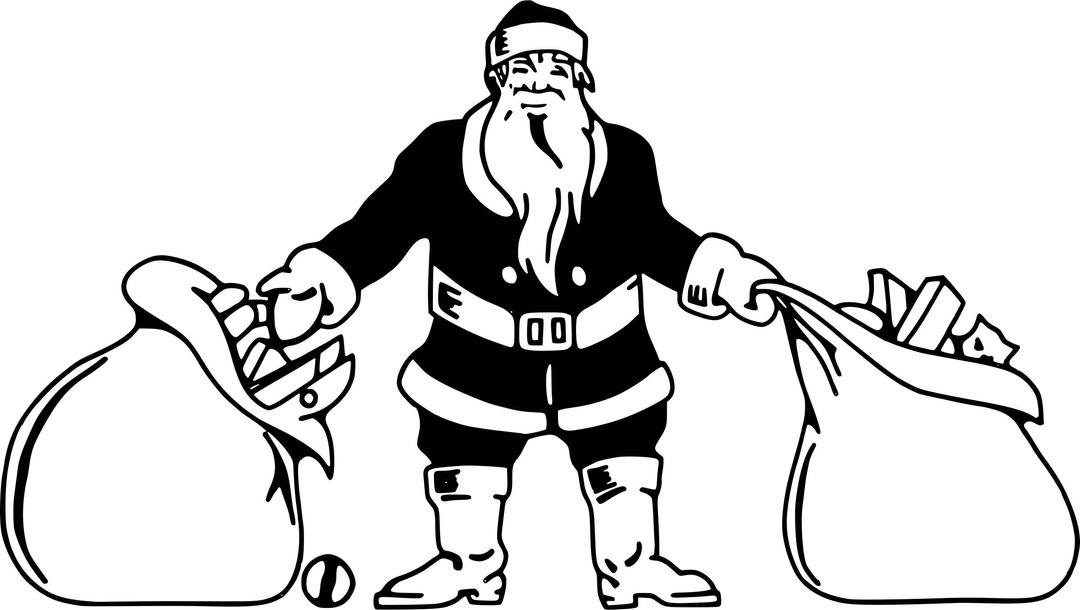 Santa with toys png transparent