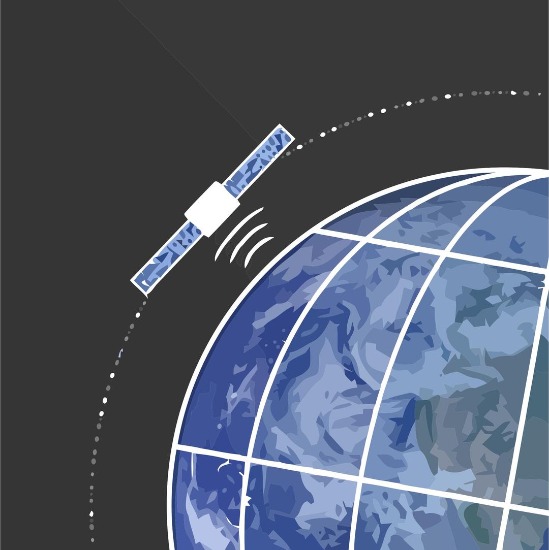 Satellite Orbiting Earth SVG png transparent