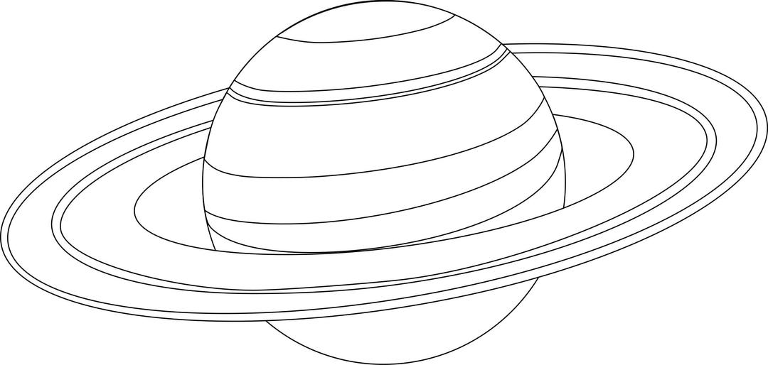 Saturn outline for coloring png transparent