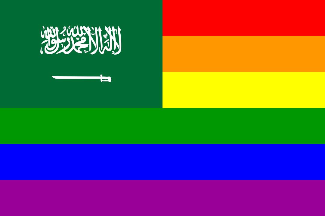 Saudi Rainbow Flag png transparent