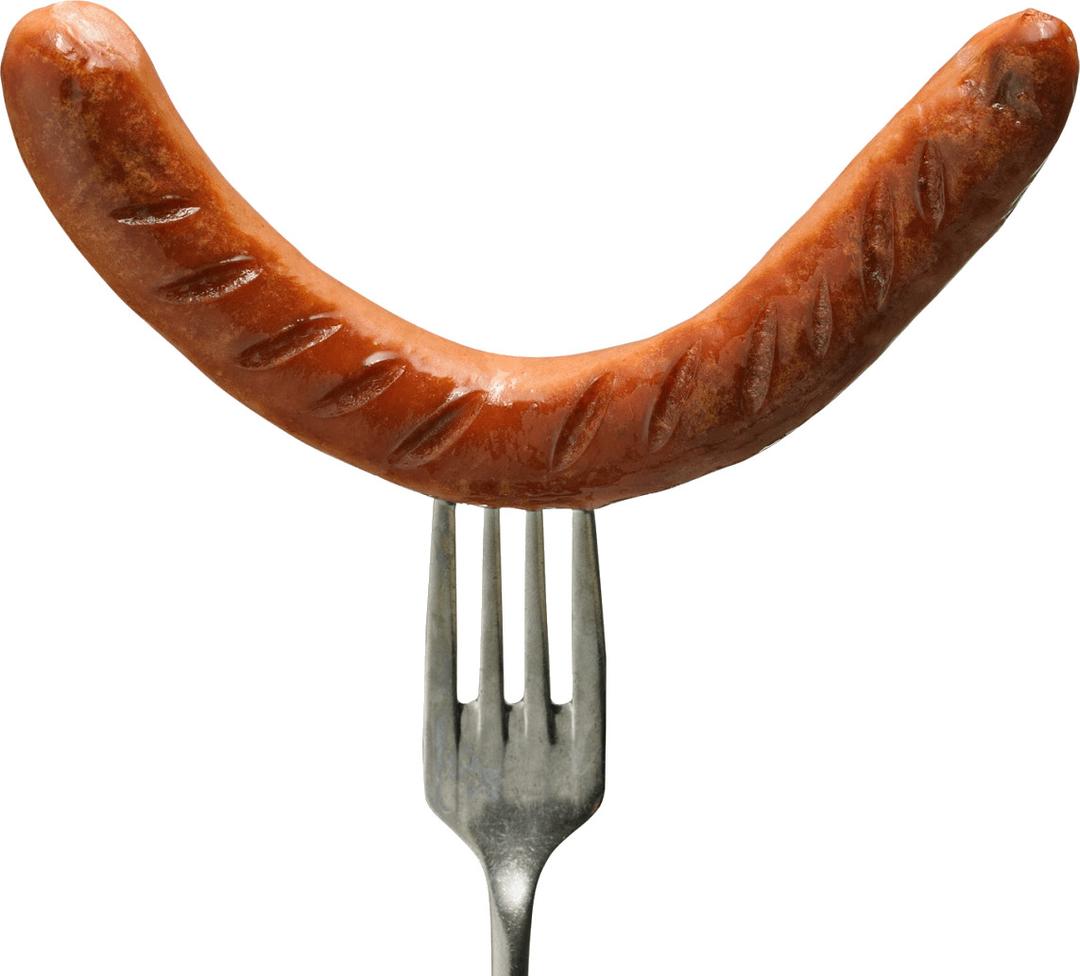 Sausage On Fork png transparent