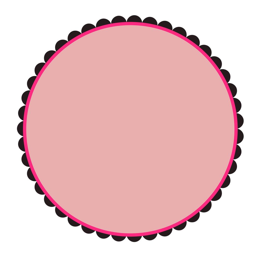 Scalloped Round Frame png transparent
