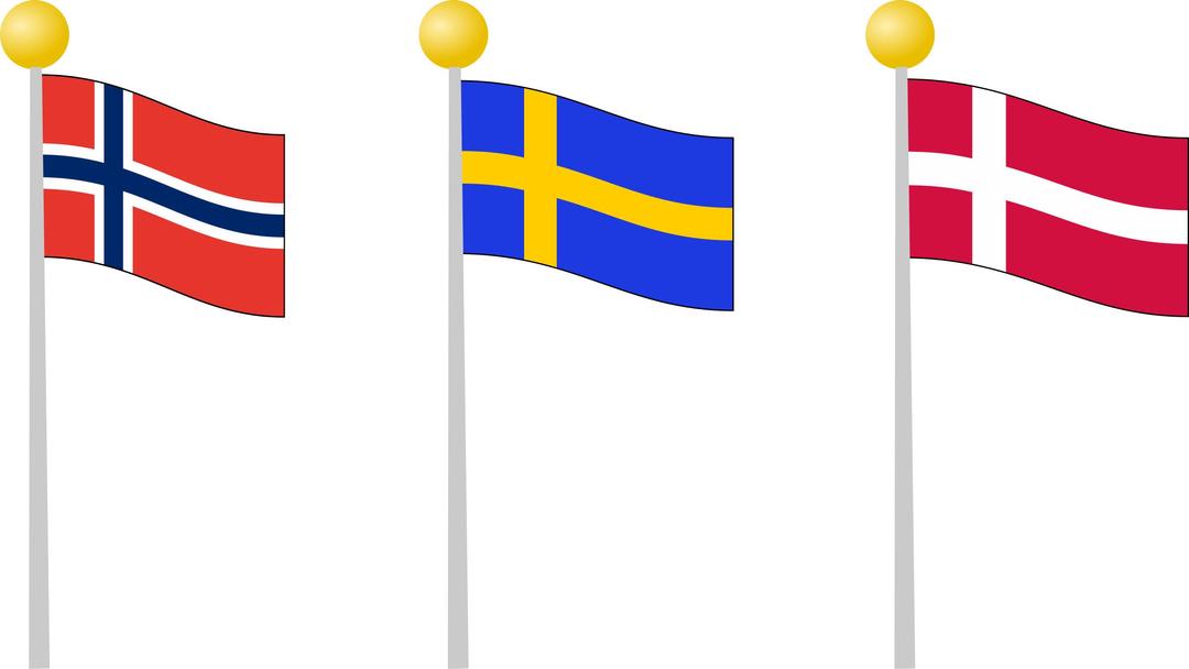 Scandinavia flags png transparent
