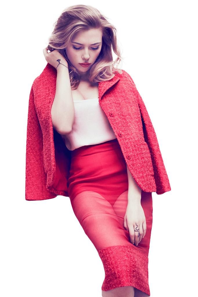 Scarlett Johansson Red Dress png transparent