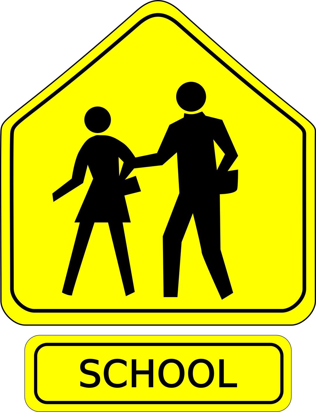 School Crossing Caution png transparent
