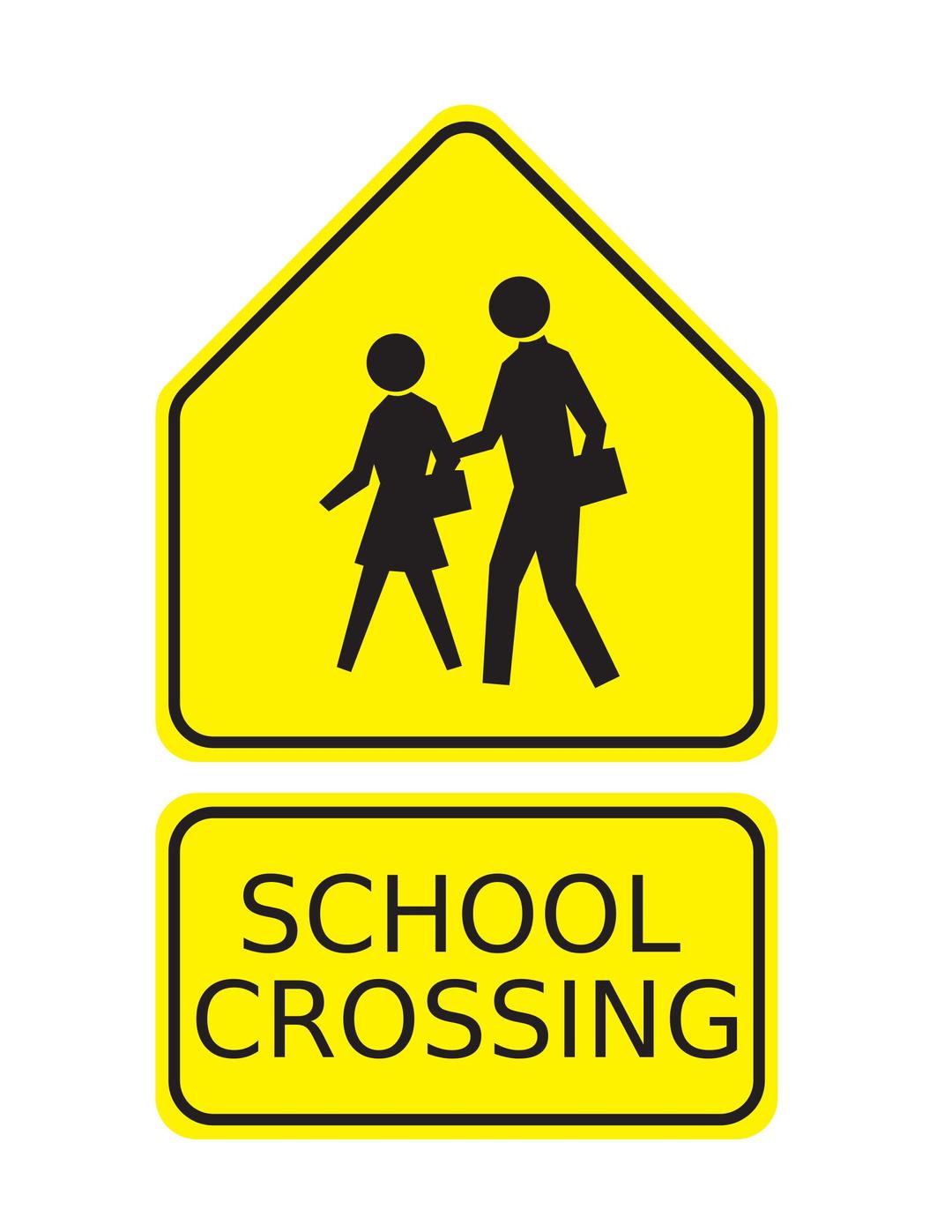 School crossing sign png transparent