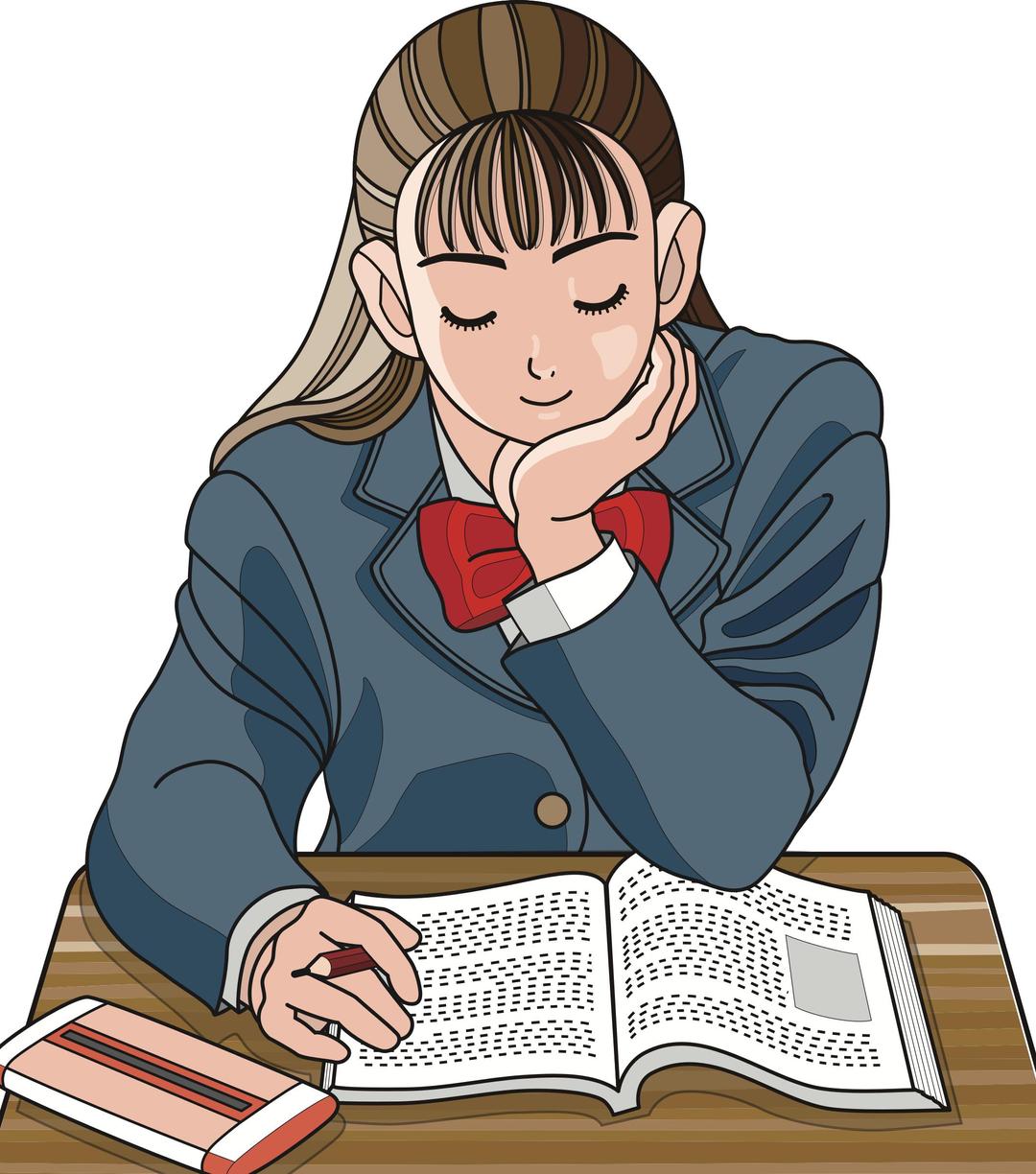 Schoolgirl Studying png transparent