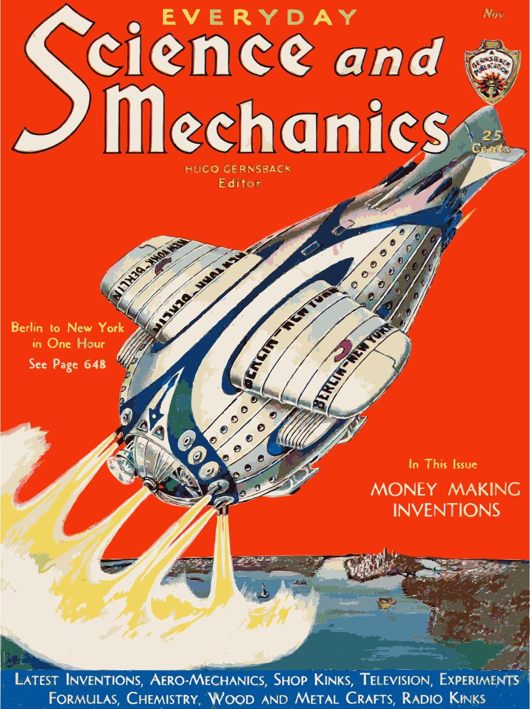 Science and Mechanics Nov 1931 cover png transparent