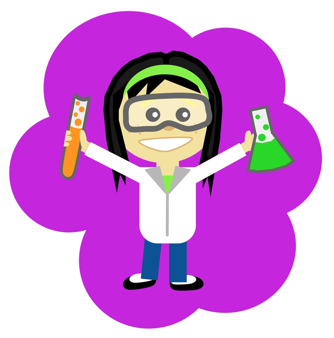 Science Girl - With Black Hair png transparent