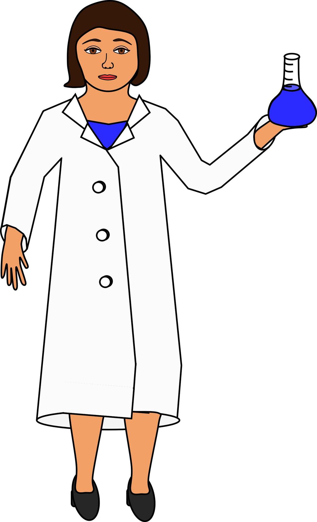 Scientist holding an erlenmeyer flask png transparent