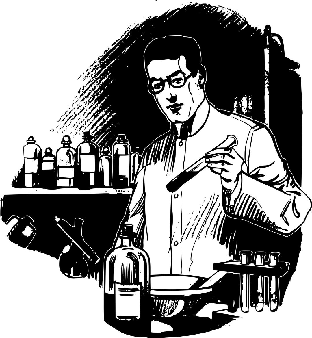 Scientist with Beaker png transparent