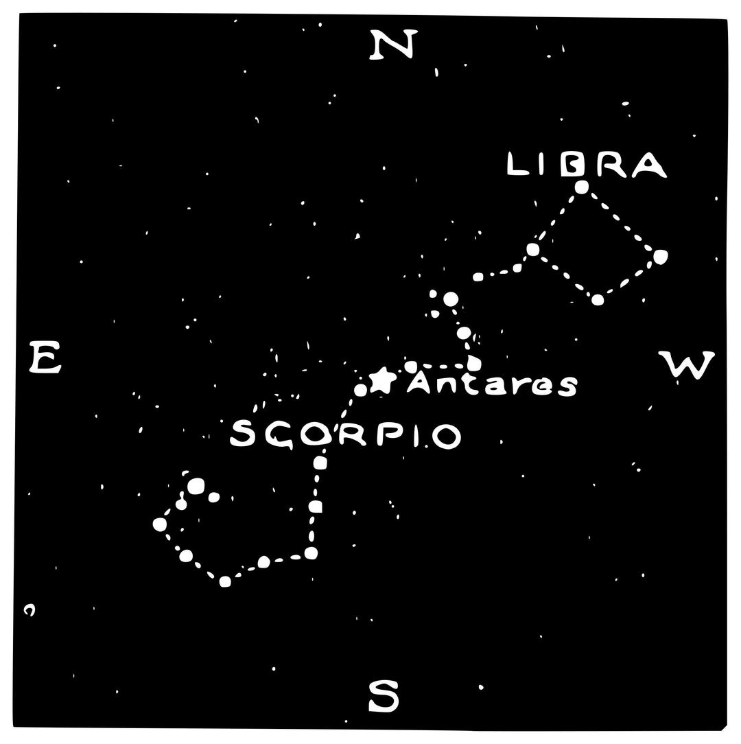 Scorpio and Libra constellations png transparent