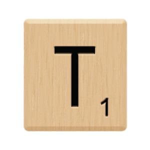 Scrabble Tile T png transparent
