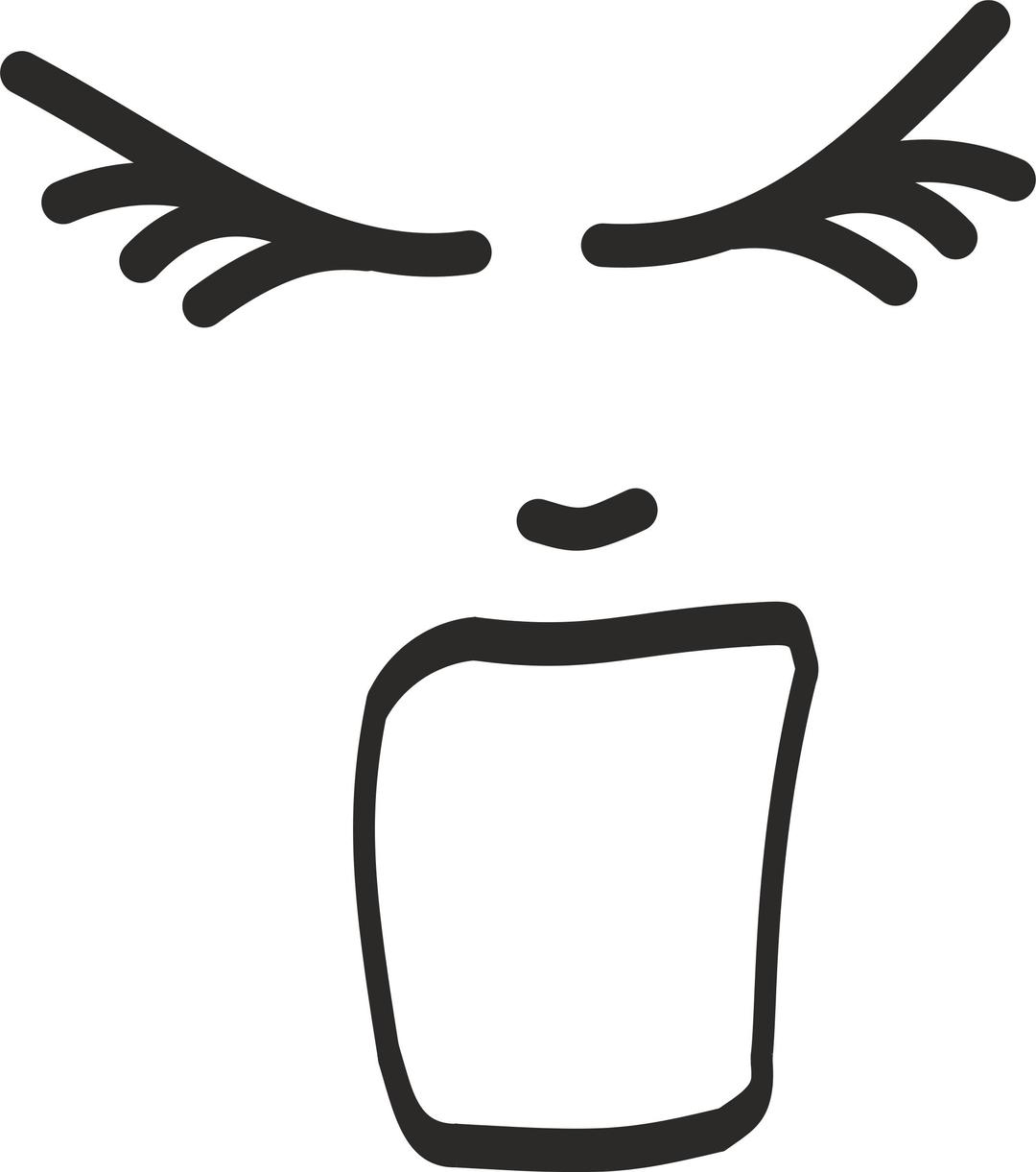 Screaming face line drawing png transparent
