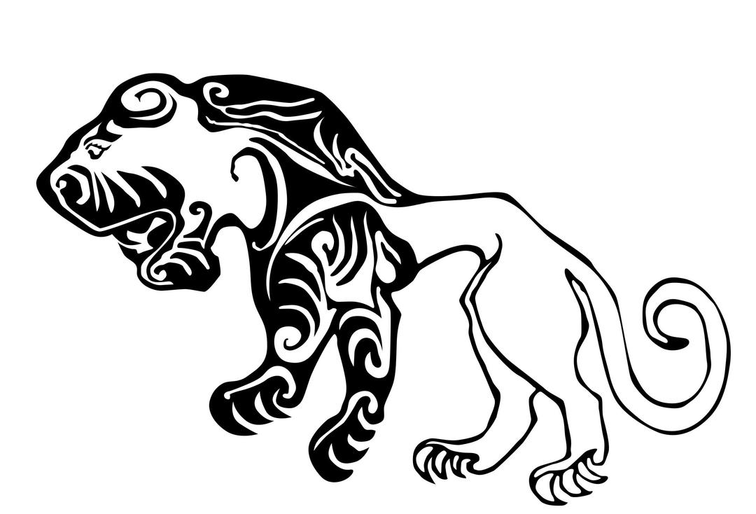 Scythian tiger tattoo png transparent