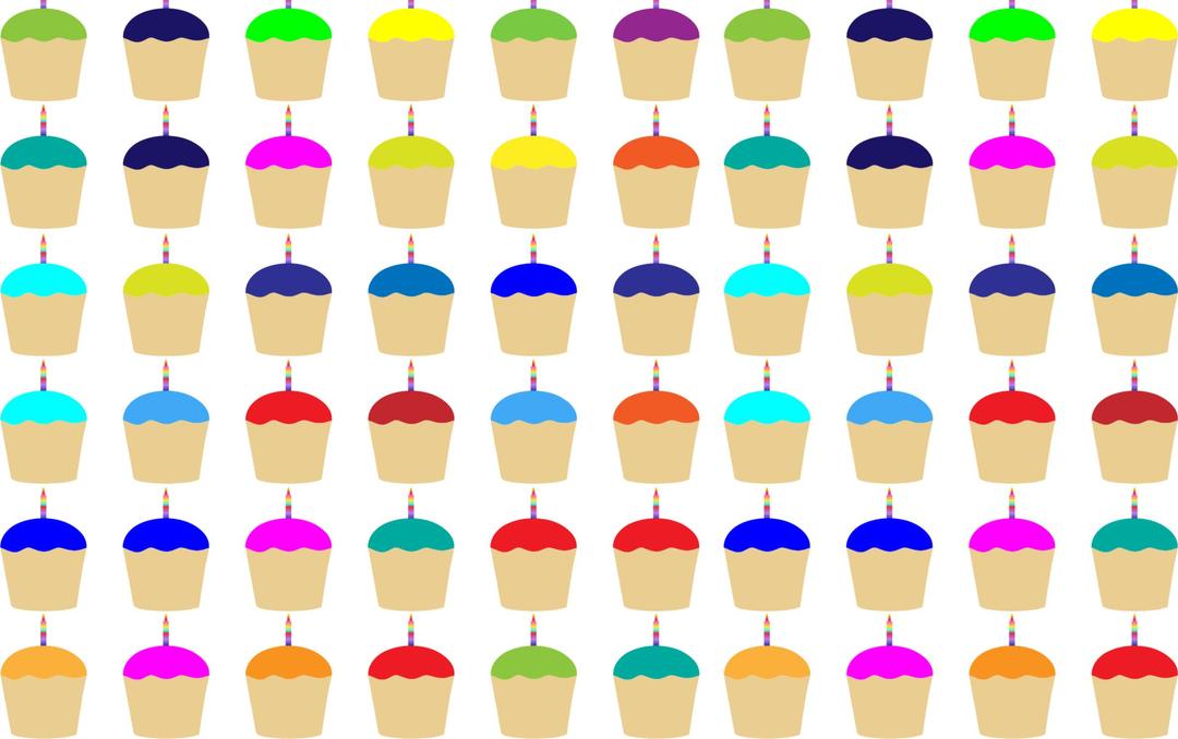 Seamless Colorful Cupcakes With Candles Pattern png transparent