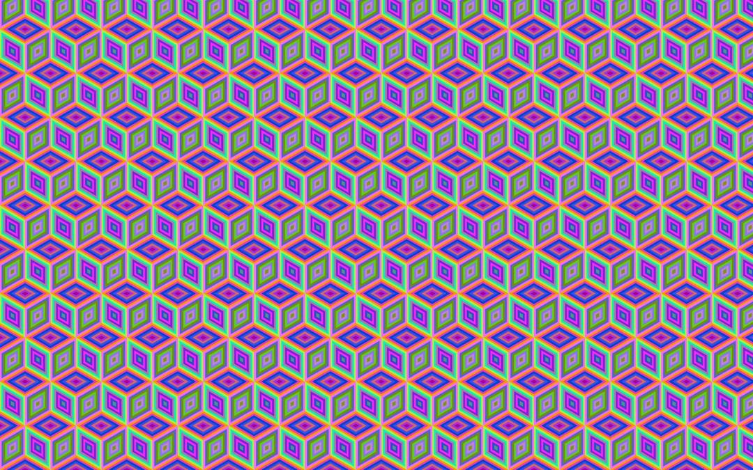 Seamless Prismatic Isometric Cube Pattern png transparent