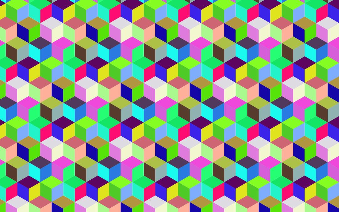 Seamless Prismatic Isometric Cubes Pattern png transparent