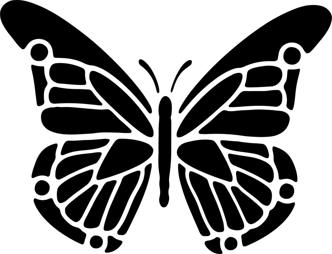 Segmented Butterfly Silhouette png transparent