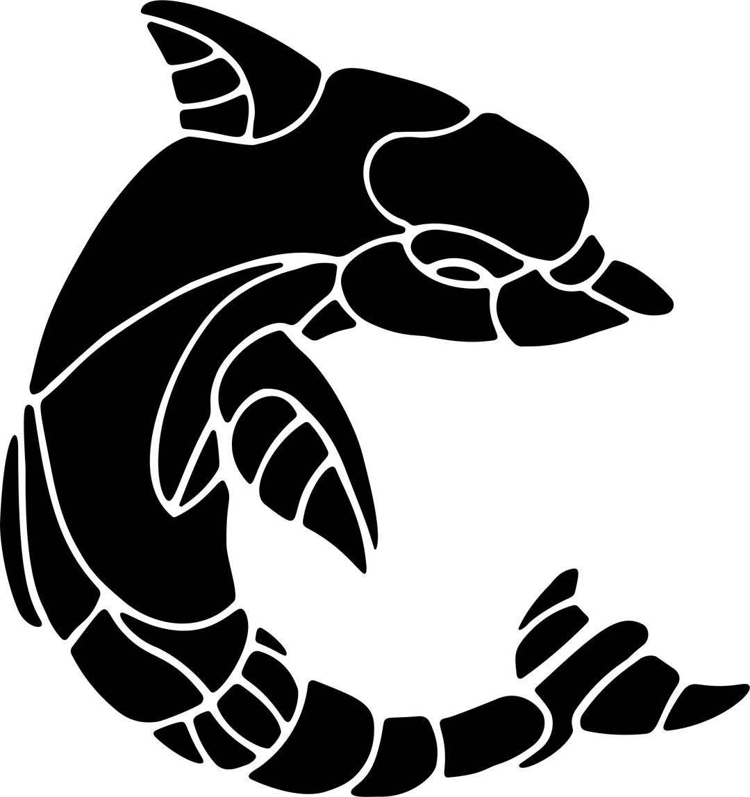 Segmented Dolphin Silhouette png transparent