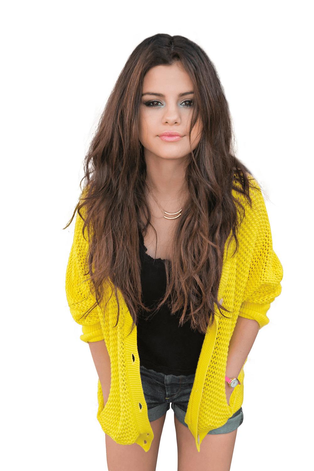 Selena Gomez Yellow png transparent