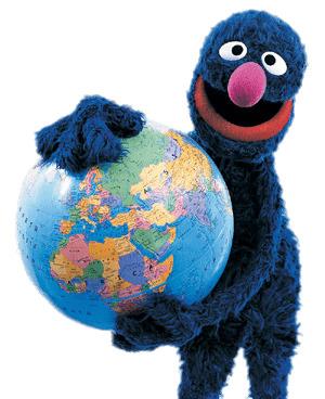 Sesame Street Grover and Globe png transparent