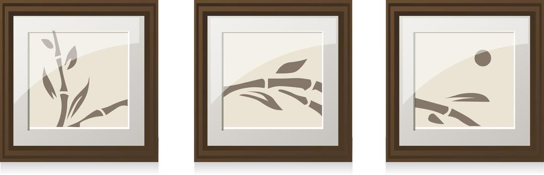 Set of 3 bamboo paintings from Glitch png transparent