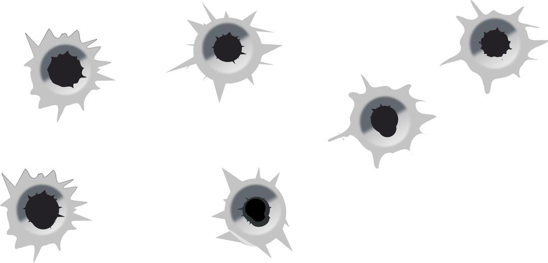 Set of bullet holes png transparent