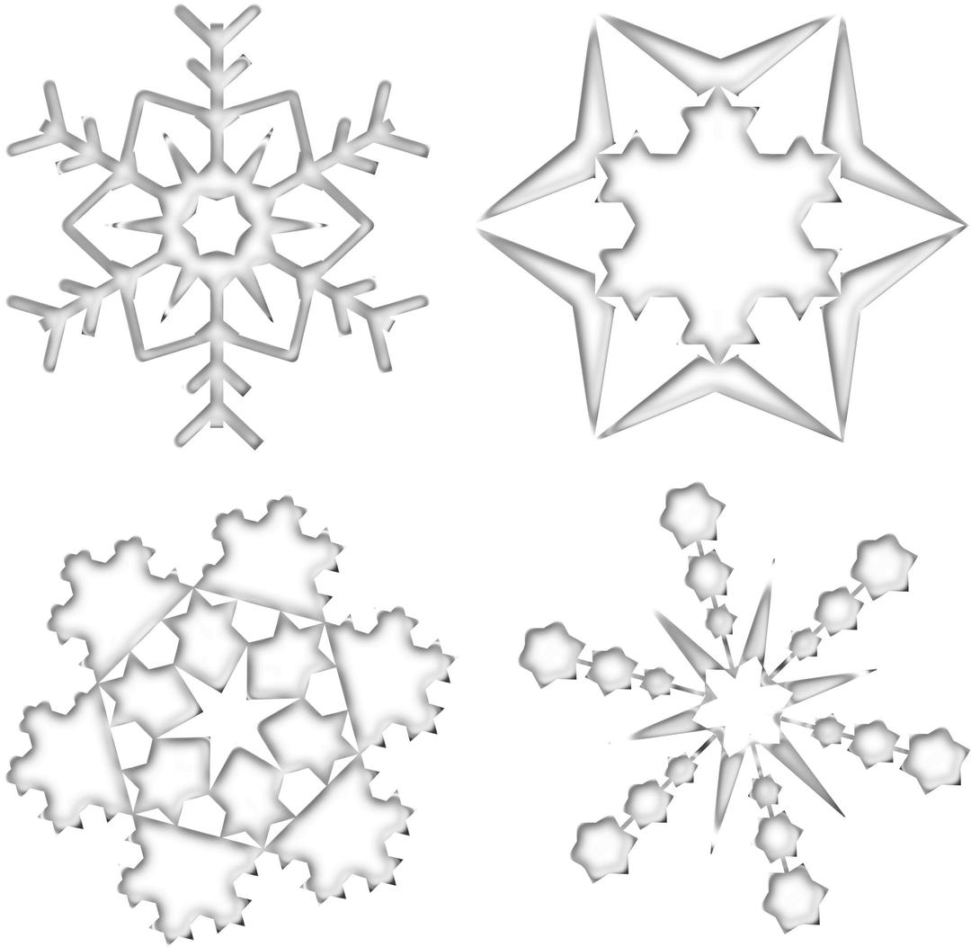 Set Of Four Snowflakes png transparent