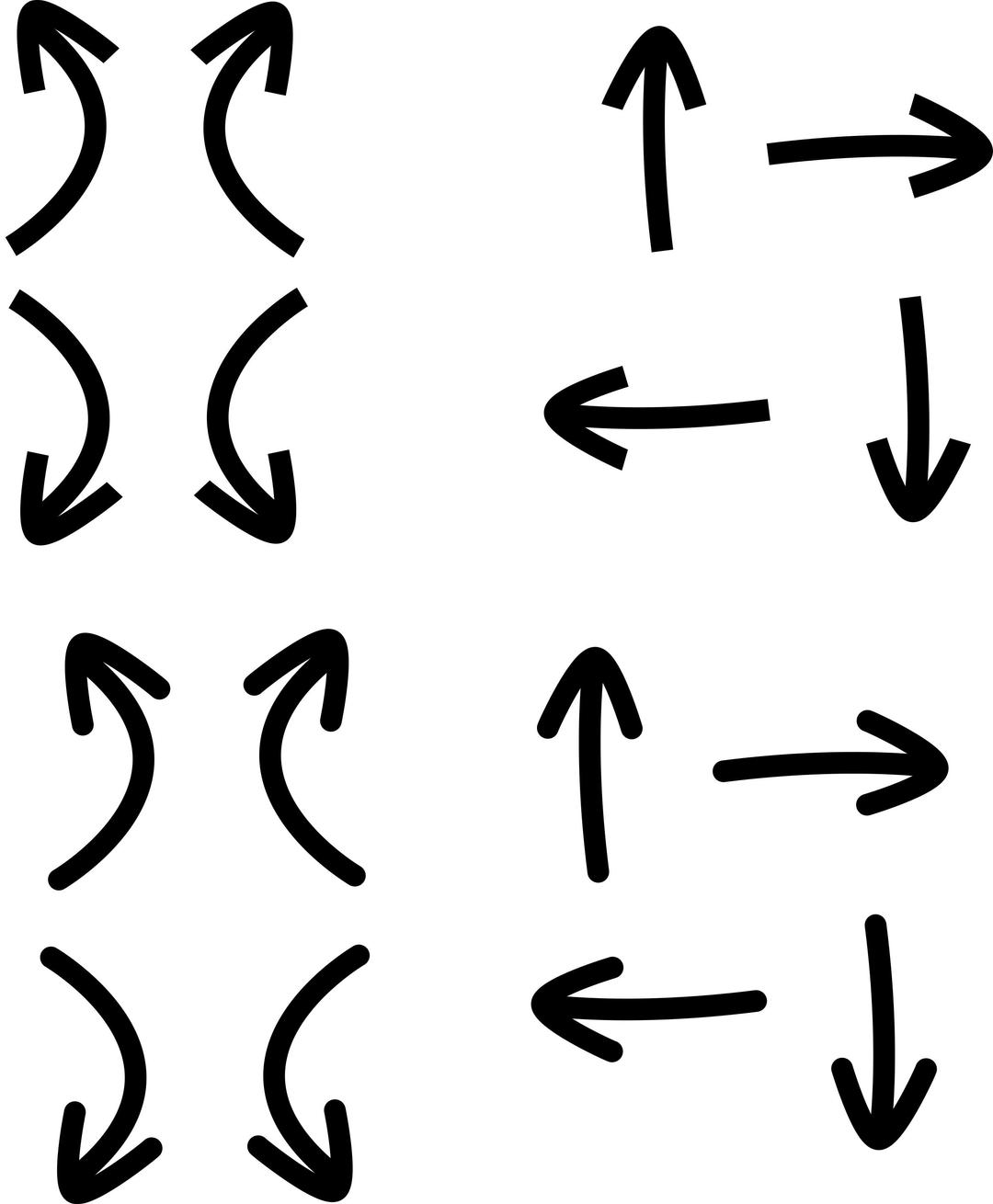Set of simple arrow png transparent