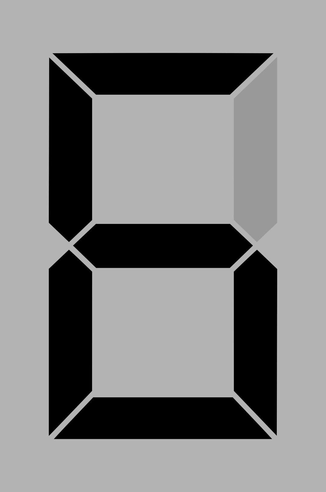Seven segment display gray 6 png transparent