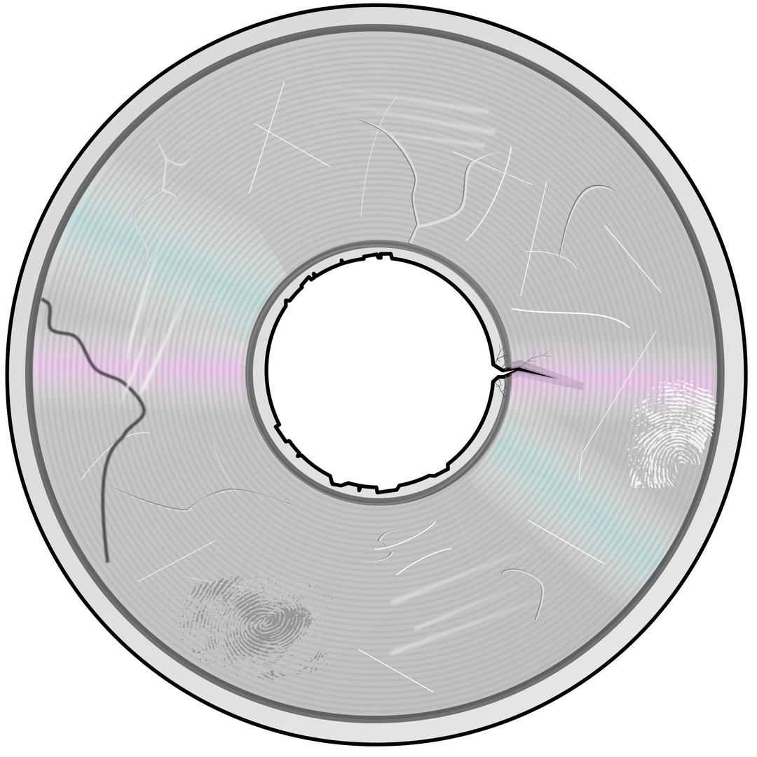 Severely Damaged Compact Disc png transparent