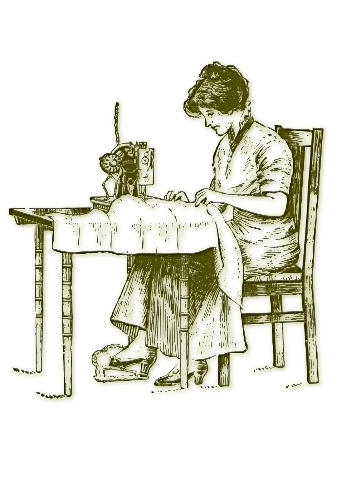 Sewing woman vintage png transparent