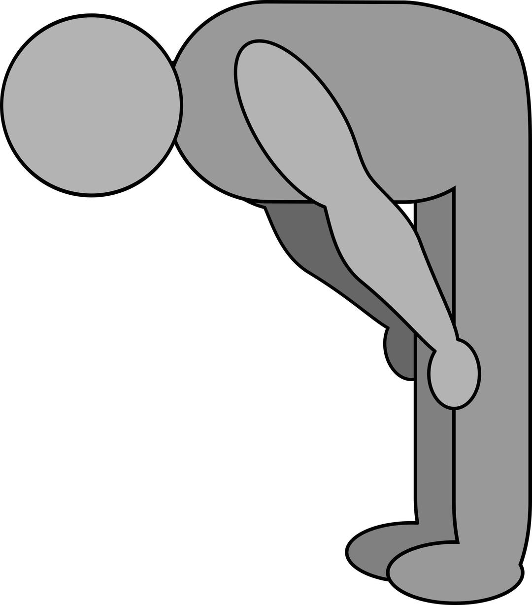 shaded bowing figure png transparent