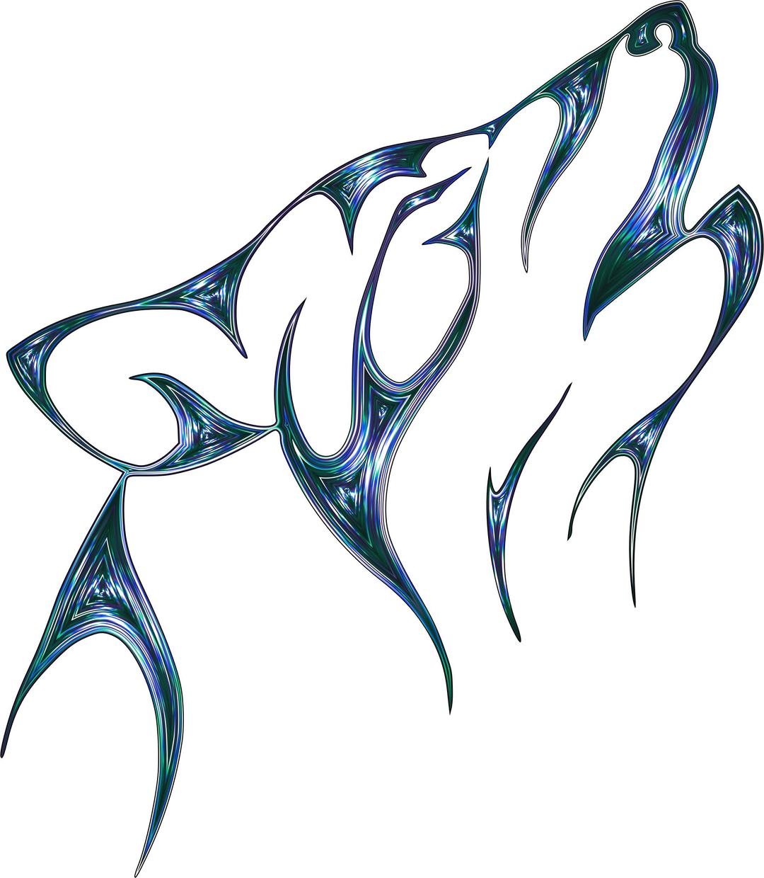 Shadow Tribal Wolf No Background png transparent