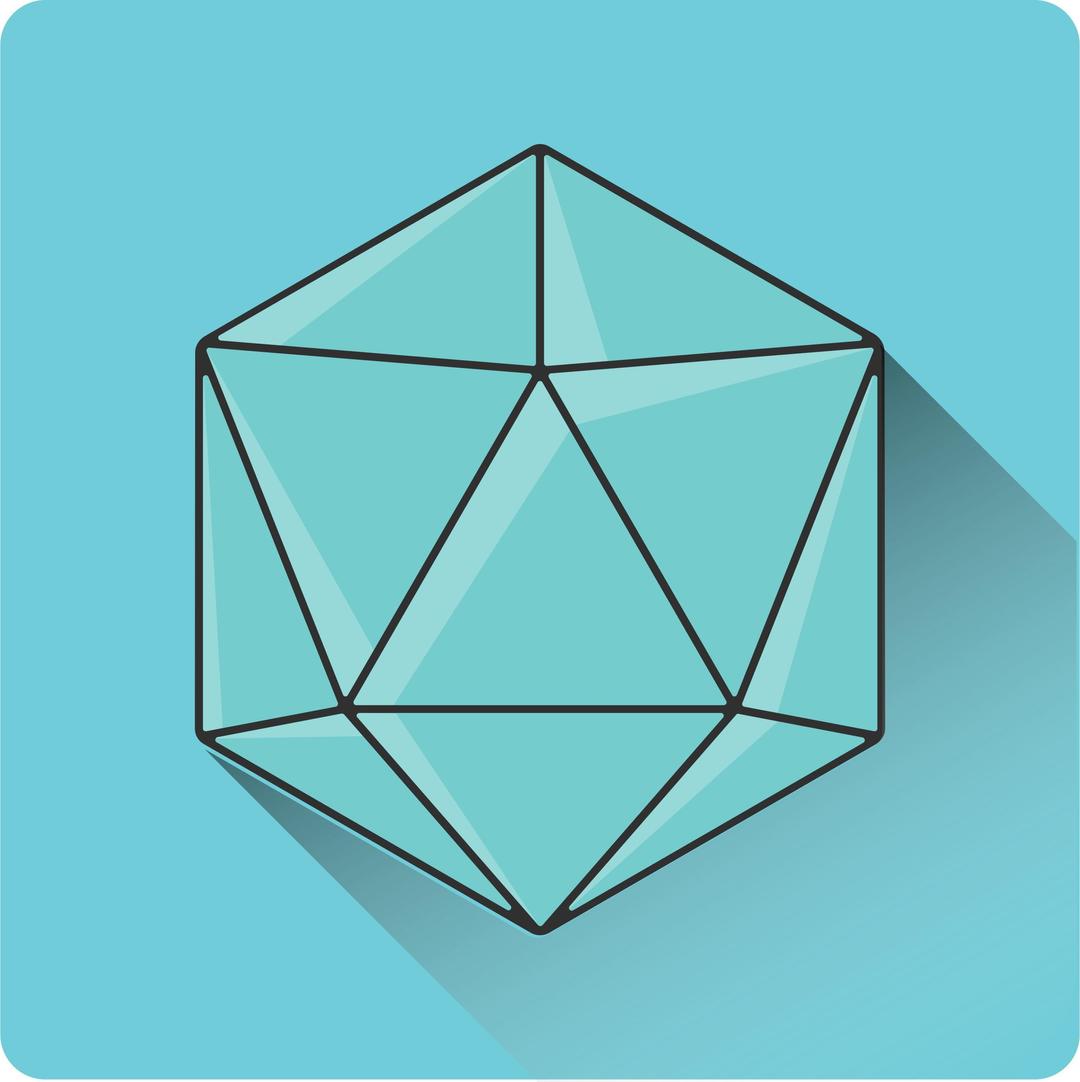 shadowed 20 sided dice icon png transparent