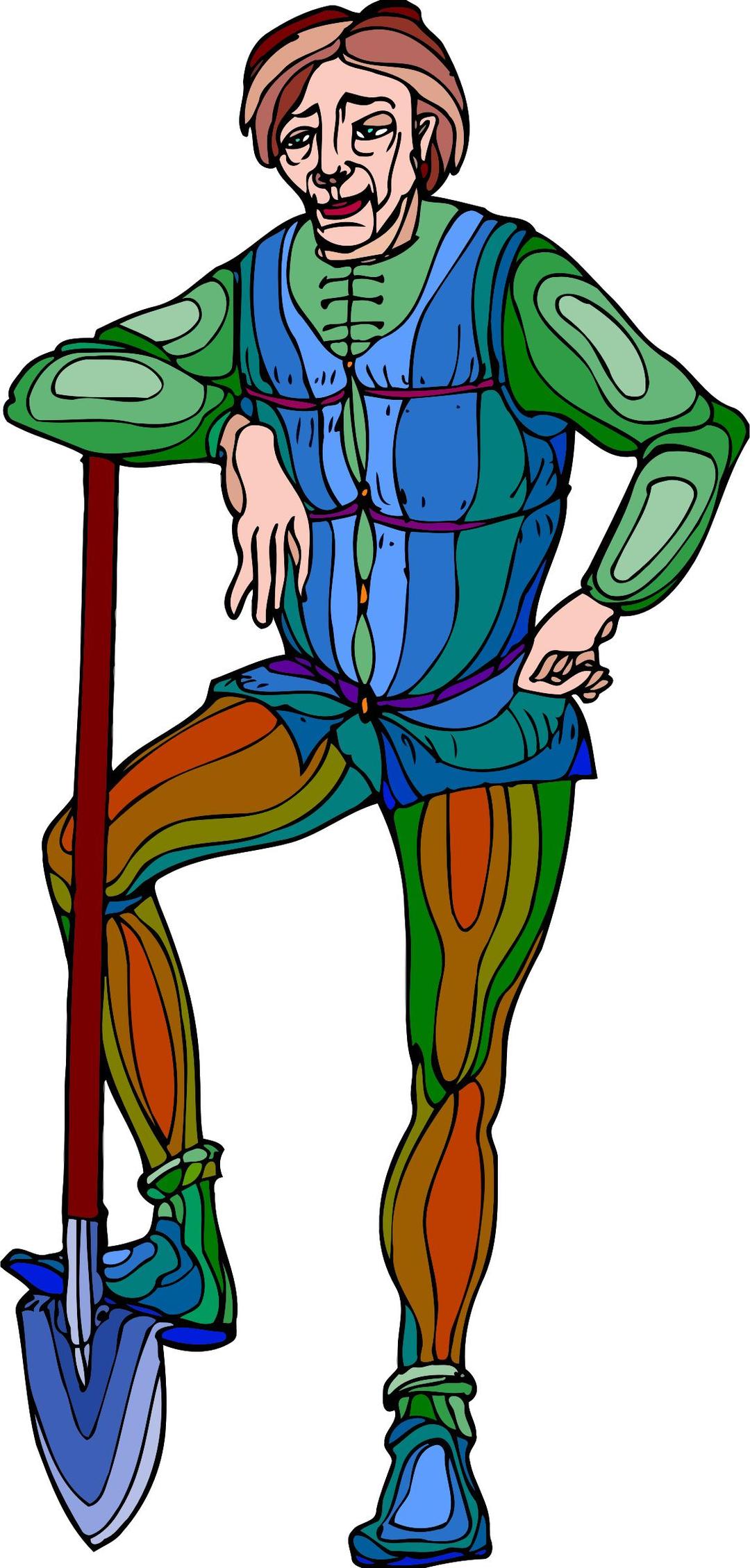 Shakespeare characters - gravedigger (colour) png transparent