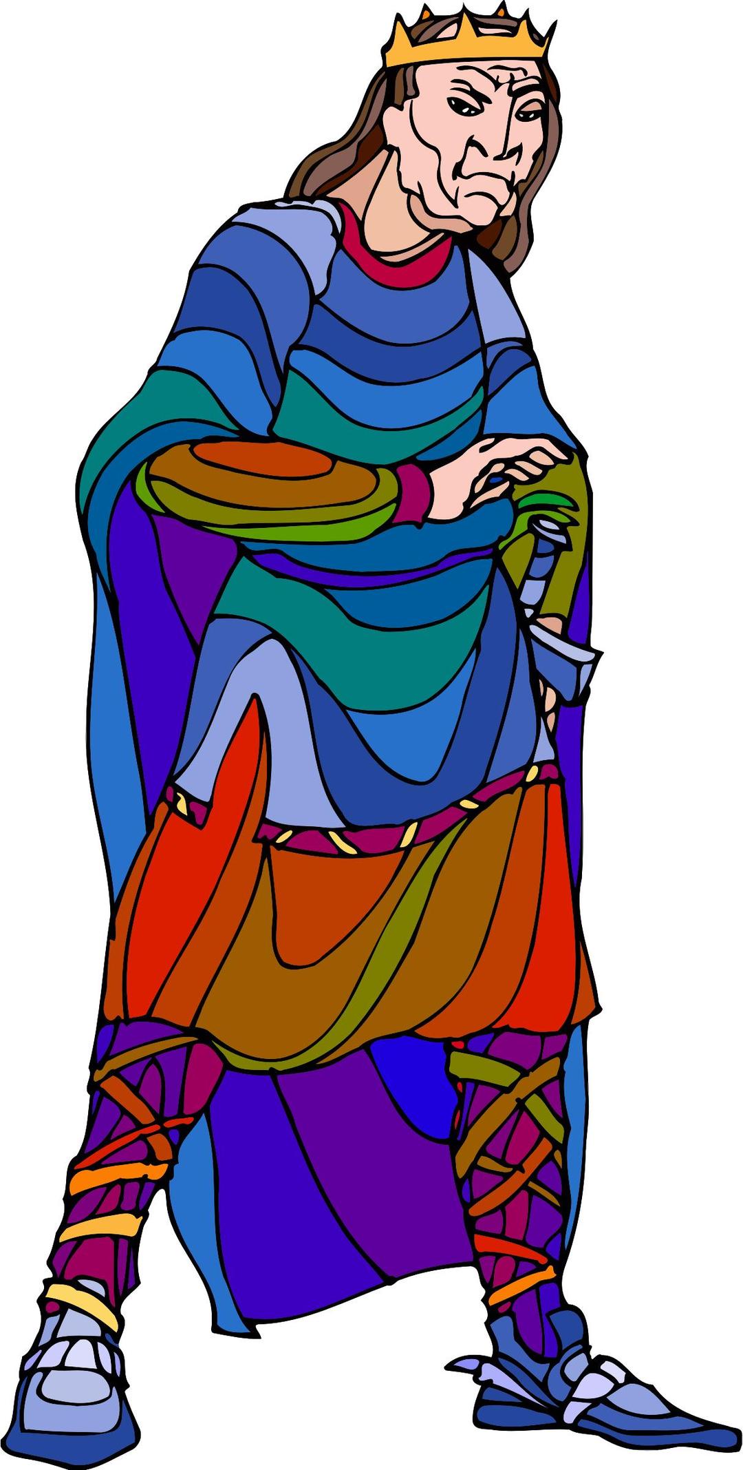 Shakespeare characters - old king (colour) png transparent
