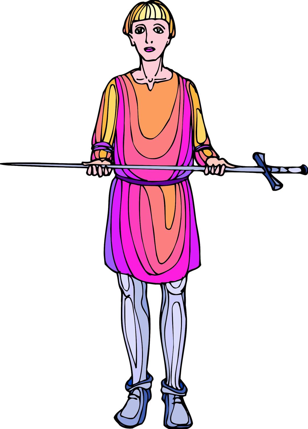 Shakespeare characters - sword bearer (colour) png transparent