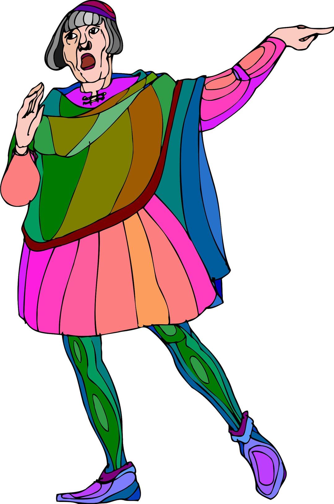 Shakespeare characters - townsman (colour) png transparent