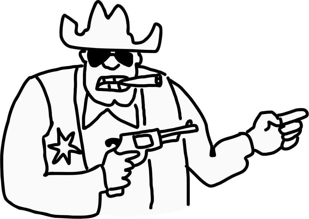 Sheriff (doodle style) png transparent