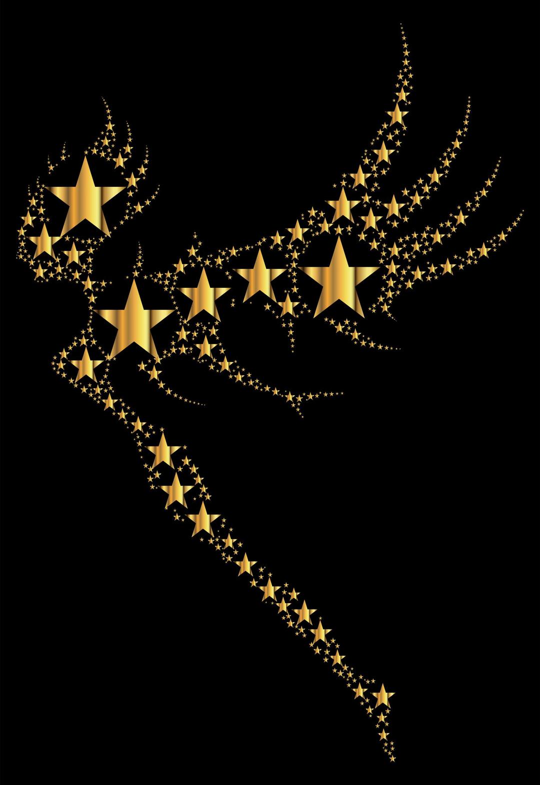 Shimmering Gold Fairy Stars png transparent